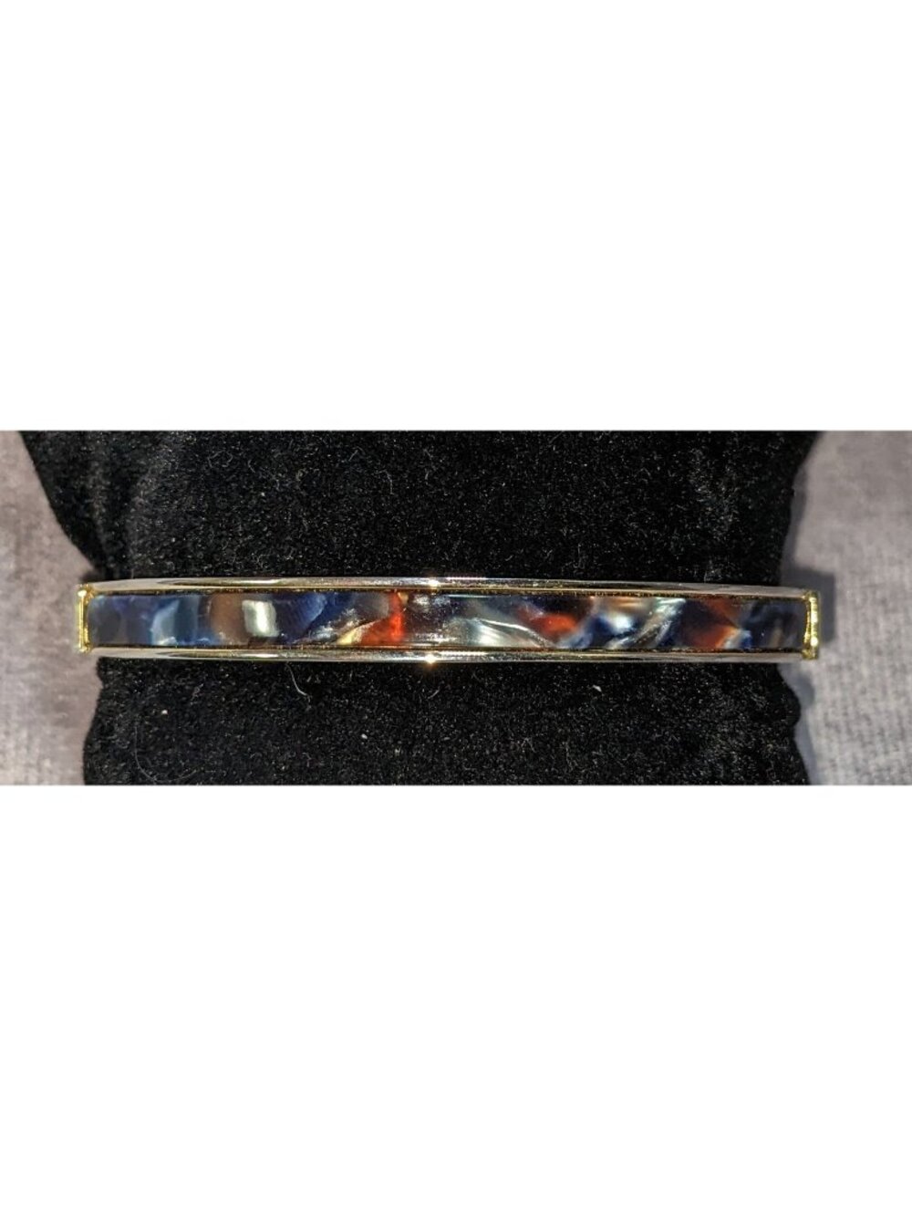 Mod Vintage Ann Taylor Tortoise Simulated Stone Two Tone Bangle Bracelet